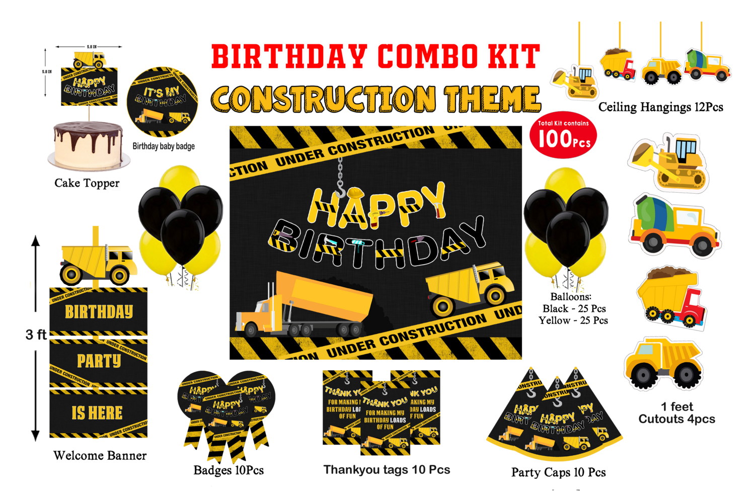 Construction Combo Kit - 100Pcs (Non Customized)