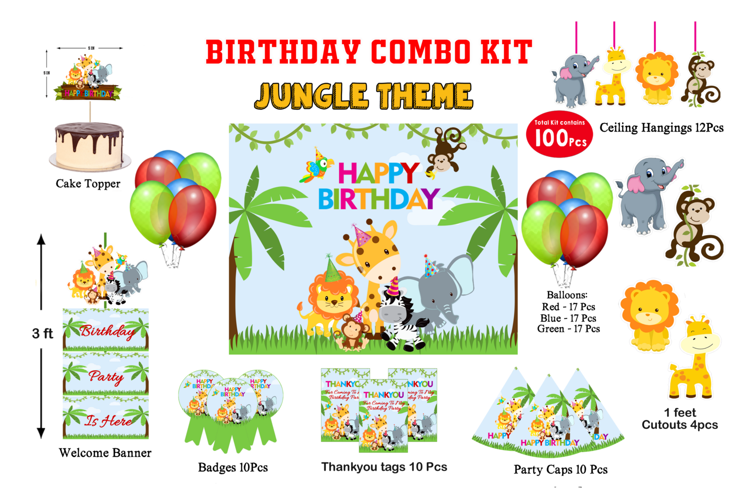 Jungle Combo Kit - 100Pcs (Non Customized)