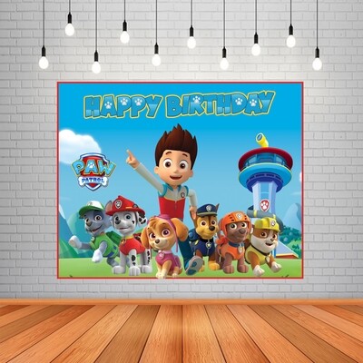 Paw Patrol Backdrop / Background Banner (4ft x 5ft) - (Non-Personalized)