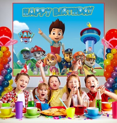 Paw Patrol Backdrop / Background Banner (4ft x 5ft) - (Non-Personalized)