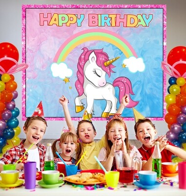 Unicorn Backdrop / Background Banner (4ft x 5ft) - (Non-Personalized)