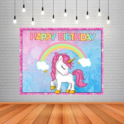 Unicorn Backdrop / Background Banner (4ft x 5ft) - (Non-Personalized)