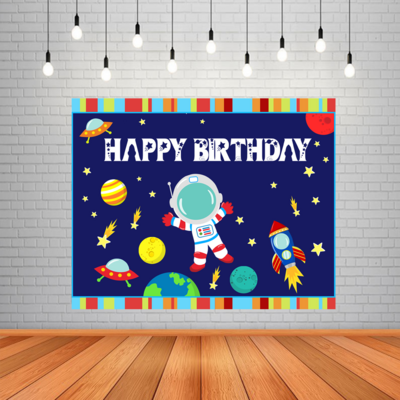 Space Backdrop / Background Banner (4ft x 5ft) - (Non-Personalized)