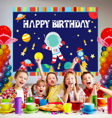 Space Backdrop / Background Banner (4ft x 5ft) - (Non-Personalized)
