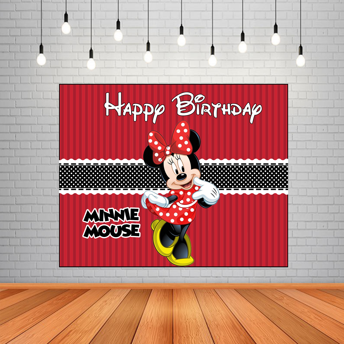 Minnie Mouse Backdrop / Background Banner (4ft x 5ft) - (Non-Personalized)