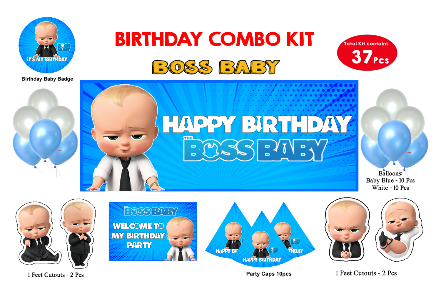 Boss Baby Theme - Combo Kit 37Pcs (Non - Personalized)