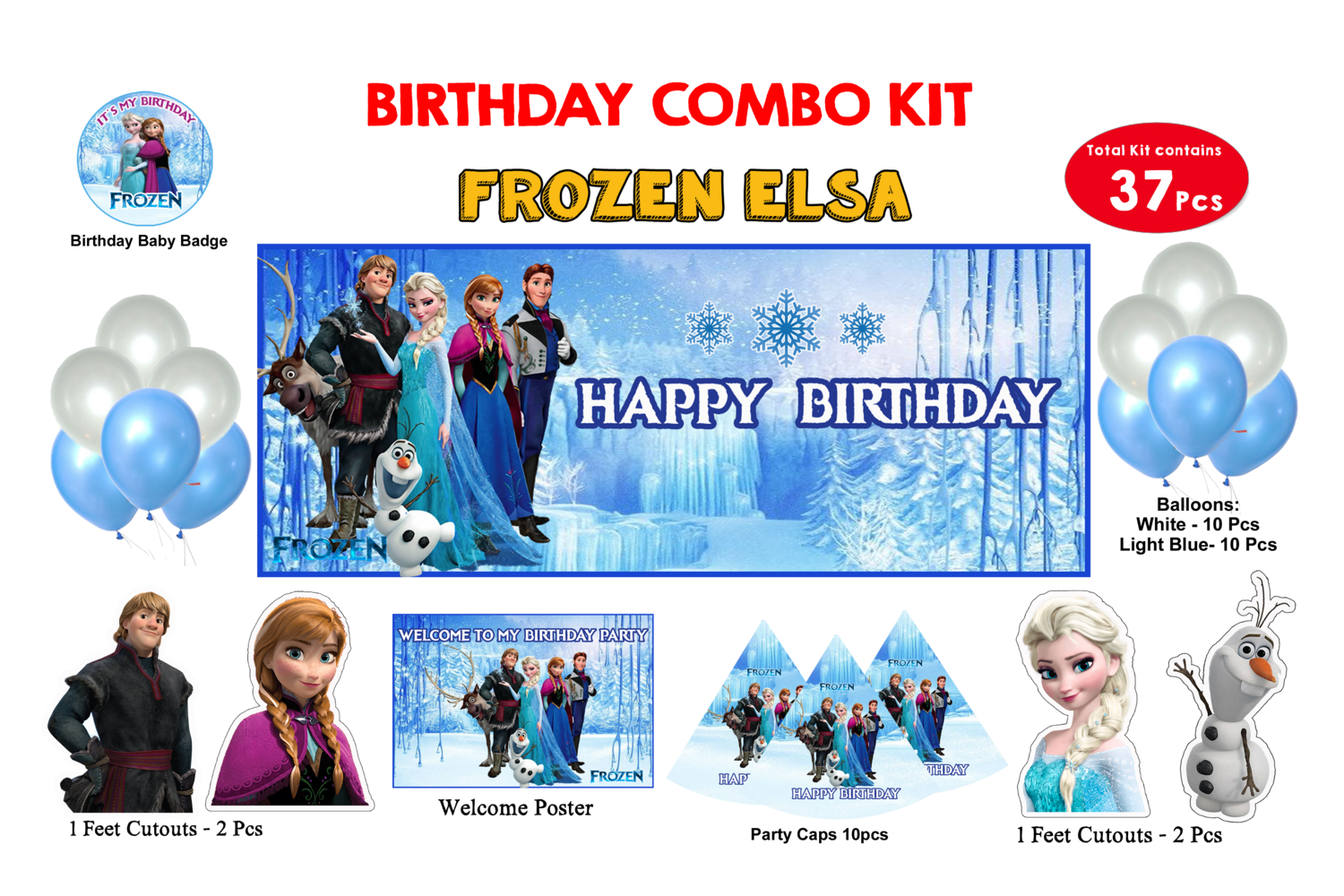Frozen Elsa Theme - Combo Kit 37Pcs (Non - Personalized)