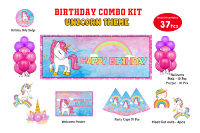 Unicorn Theme - Combo Kit 37Pcs (Non - Personalized)