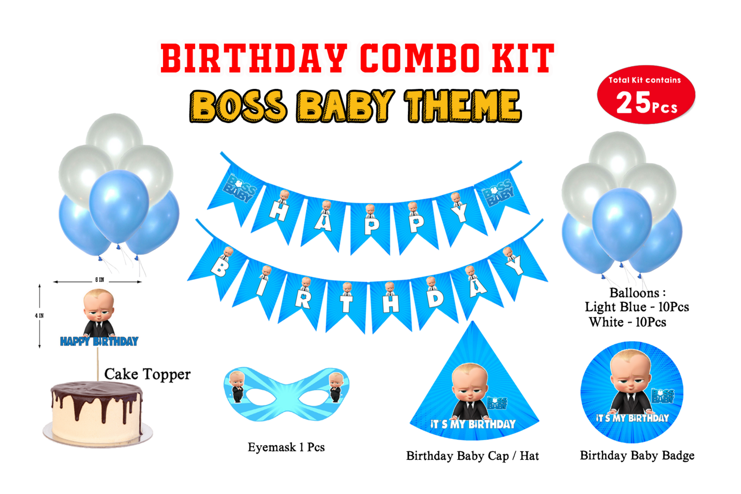 Boss Baby Theme - Combo Kit 25Pcs (Non Personalized)