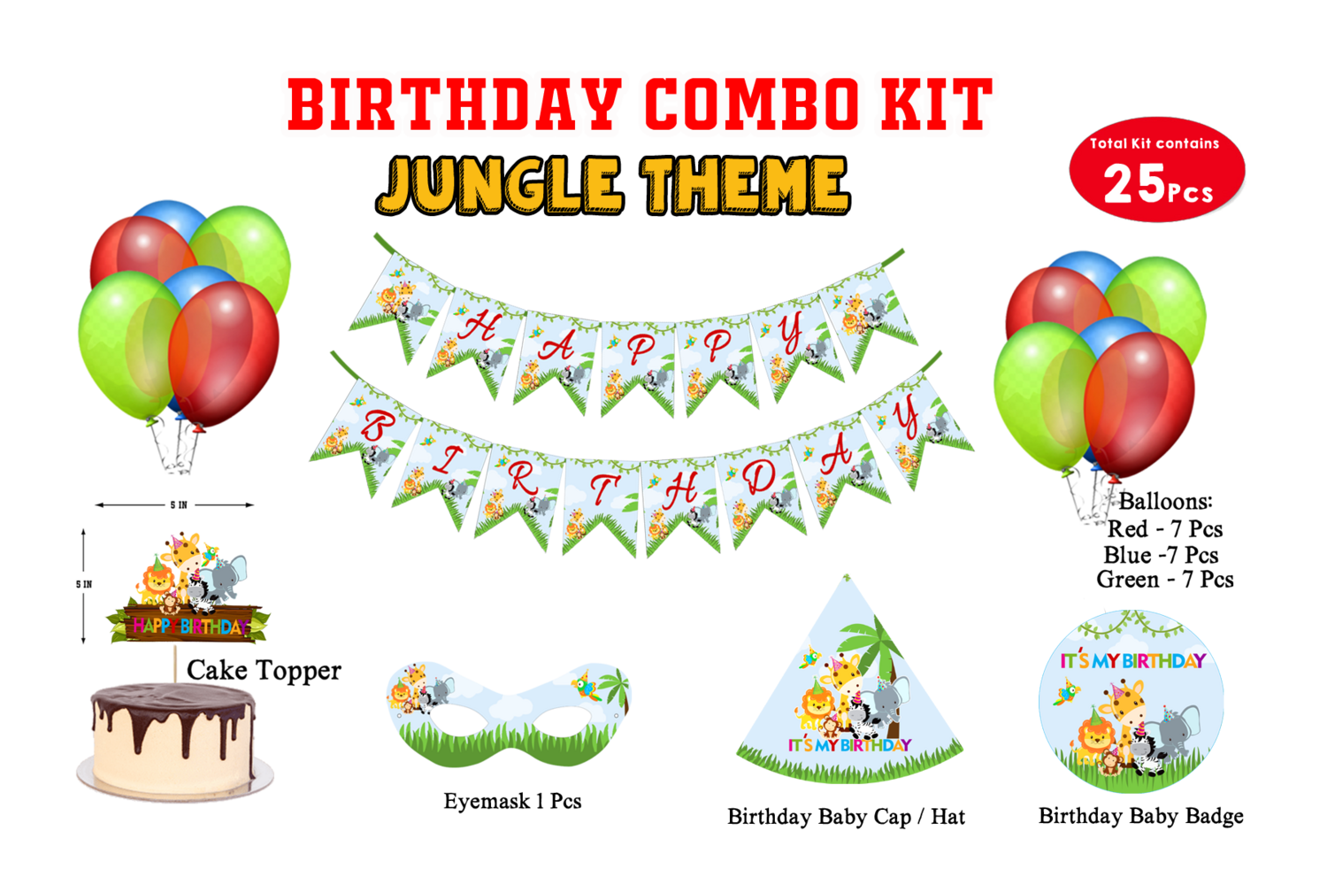 Jungle Theme - Combo Kit 25Pcs (Non Personalized)