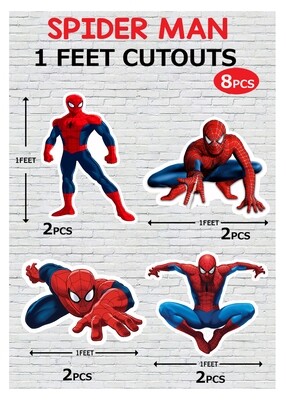 SpiderMan Cutouts (1ft) - 8 Pcs