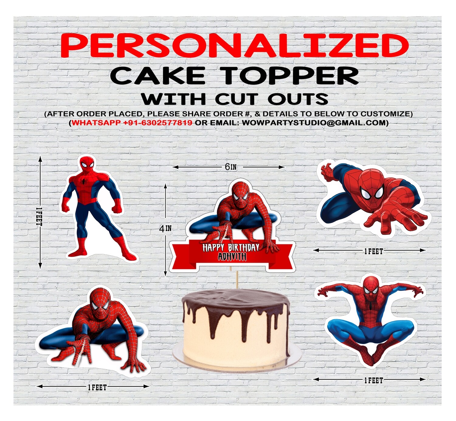 SpiderMan - Cake Topper Combo