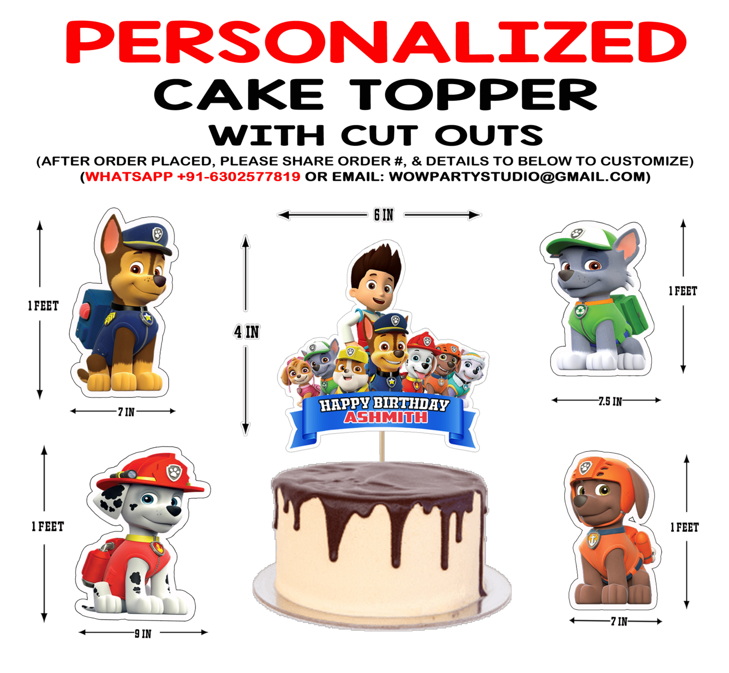 Paw Patrol Cake Topper Combo