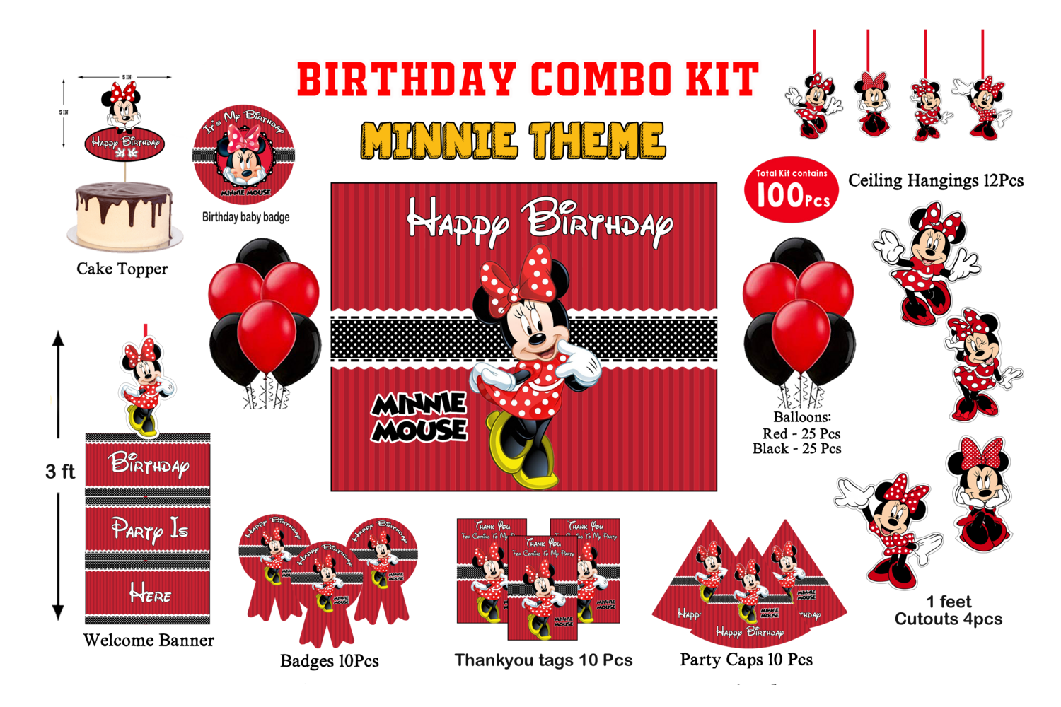 Minnie Combo Kit - 100Pcs (Non Customized)