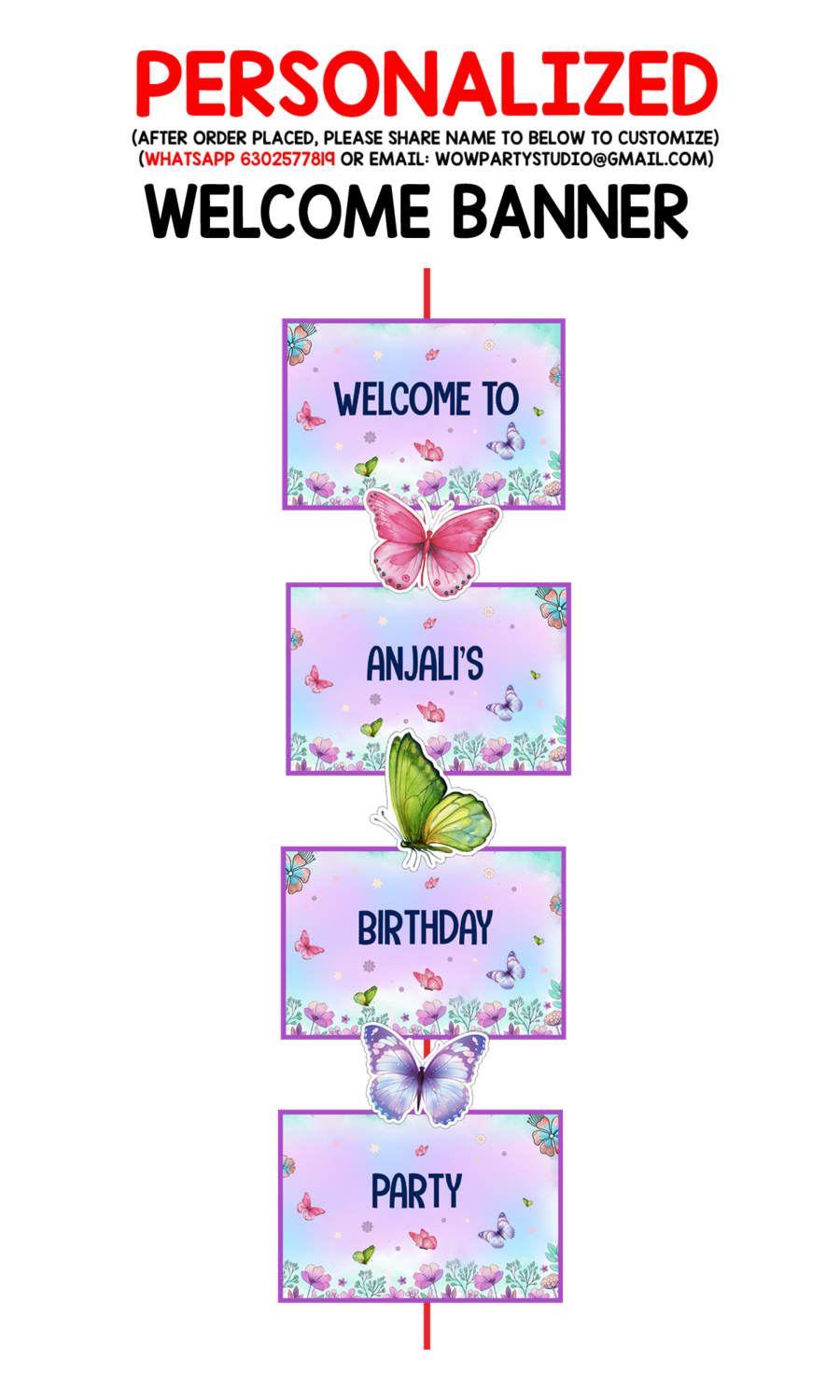 Butterfly - Door / Welcome Banner (5ft)