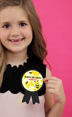 Honey Bee Theme Birthday Badges (10 Pcs)