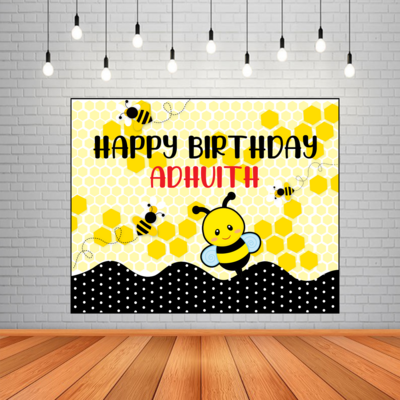 Honey Bee Backdrop / Background Banner (4ft x 5ft) #2
