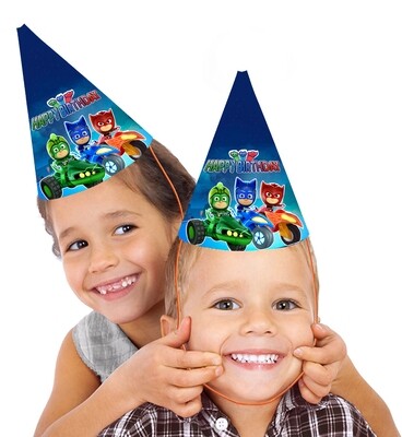 PJ Mask Party Caps / Hats (10 Pcs) - Non Personalized