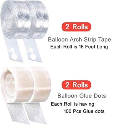 Balloon Arch Strip & Glue Dots Roll - 2Pcs each
