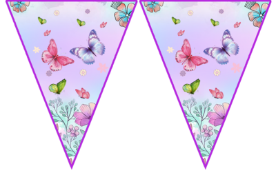 Butterfly- pennant / Flag Bunting Banner (10ft)