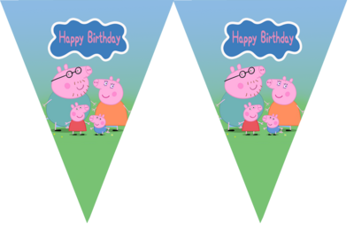 Peppa Pig - pennant / Flag Bunting Banner (10ft)