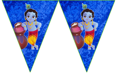 Little Krishna - pennant / Flag Bunting Banner (10ft)
