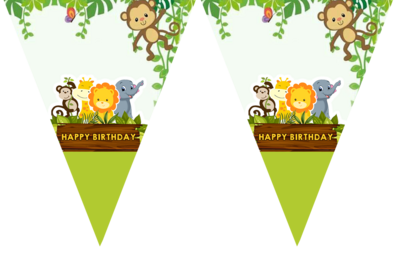 Jungle - pennant / Flag Bunting Banner (10ft)