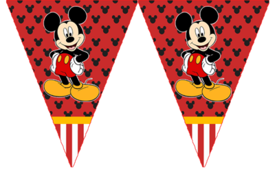 Mickey Mouse - pennant / Flag Bunting Banner (10ft)