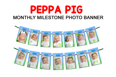 Peppa Pig Theme - Monthly Photo Banner