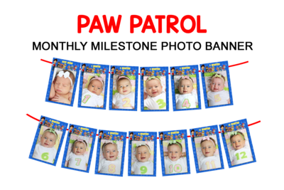 Paw Patrol Theme - Monthly Photo Banner