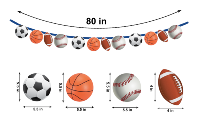 Sports Characters Bunting Banner