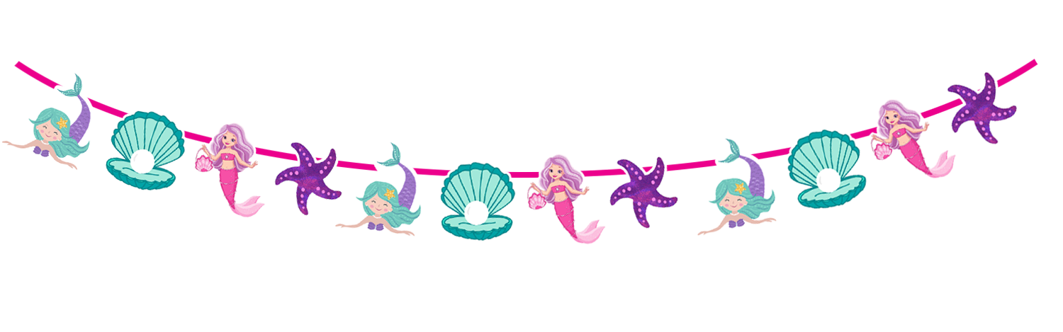 Mermaid Characters Bunting Banner