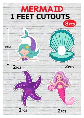 Mermaid Cutouts (1ft) - 8 Pcs