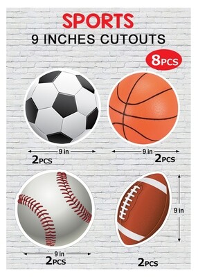 Sports Cutouts (1ft) - 8 Pcs
