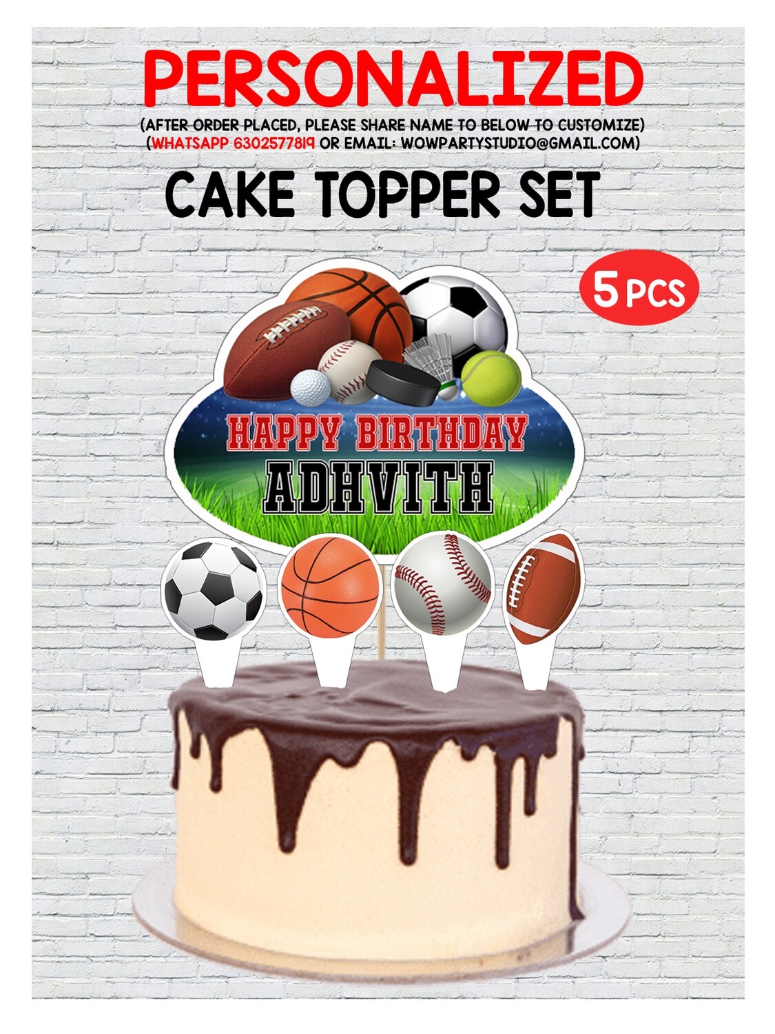 Sports Theme - Cake Topper Combo