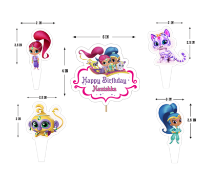 Shimmer And Shine Theme - Cake Topper Combo