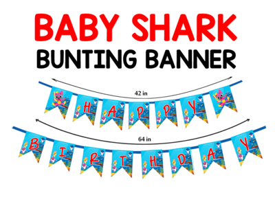 Baby Shark Theme - Bunting Banner (Non - Personalized)