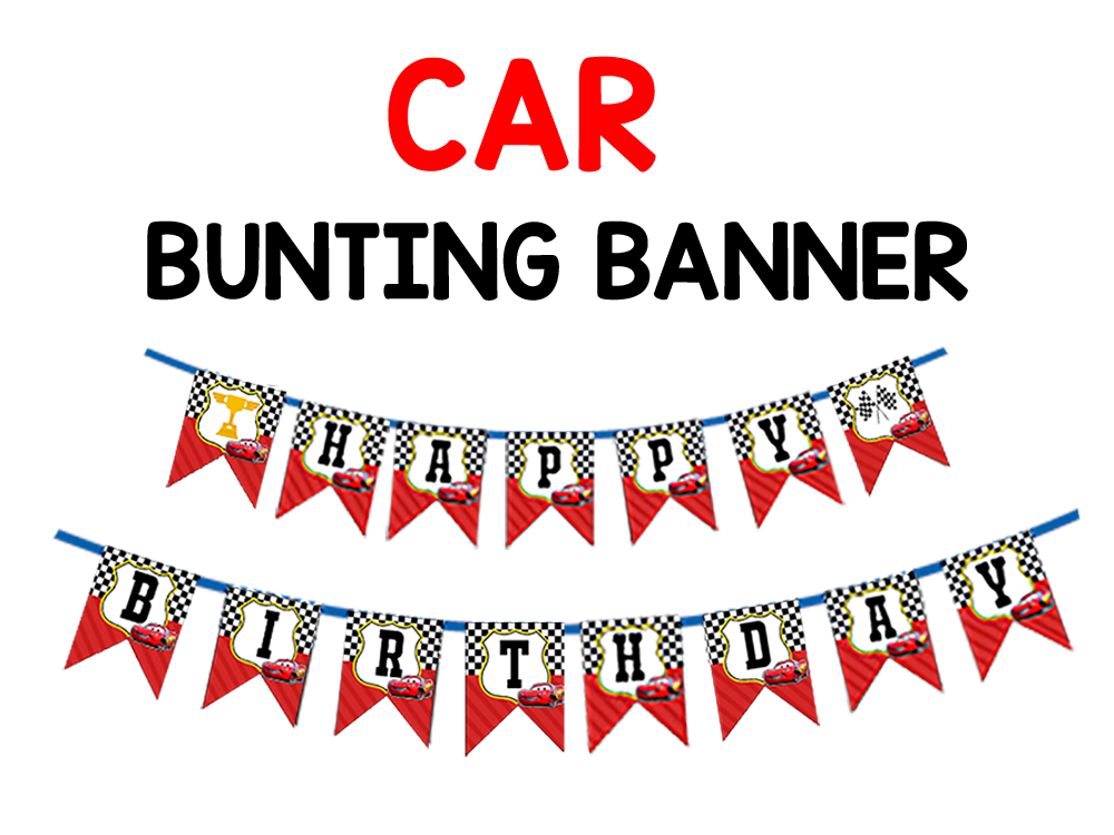 Car Theme - Bunting Banner (Non - Personalized)