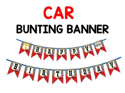 Car Theme - Bunting Banner (Non - Personalized)