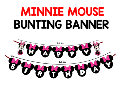 Minnie Mouse Theme - Bunting Banner (Non - Personalized)
