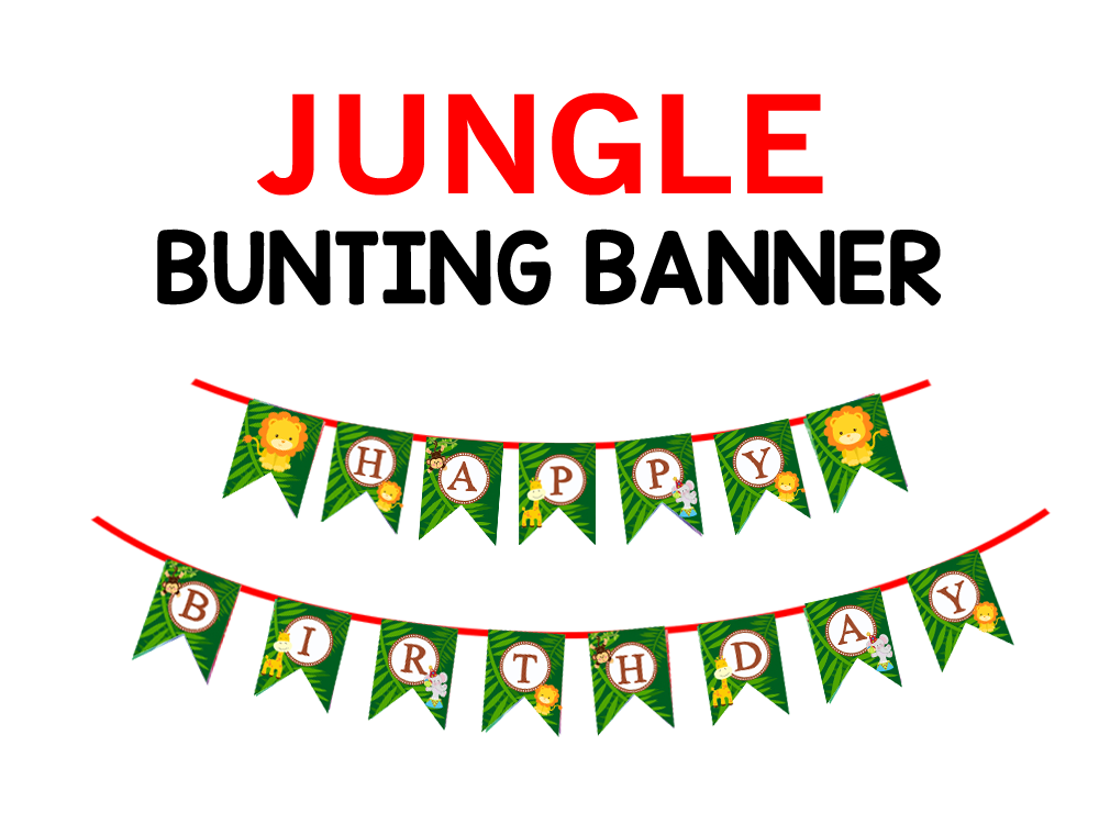 Jungle Theme - Bunting Banner (Non - Personalized)