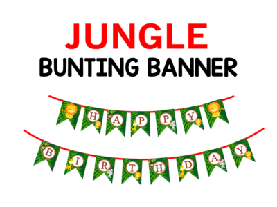 Jungle Theme - Bunting Banner (Non - Personalized)