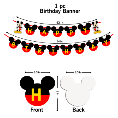 Mickey Mouse Theme - Bunting Banner (Non - Personalized)