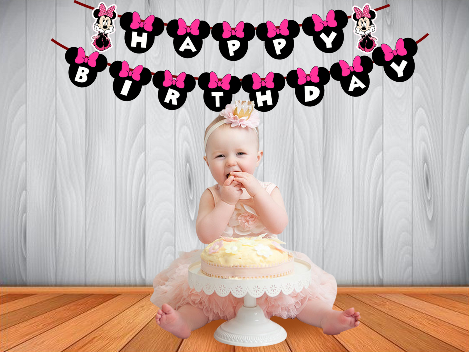 Minnie Mouse Theme - Bunting Banner (Non - Personalized)