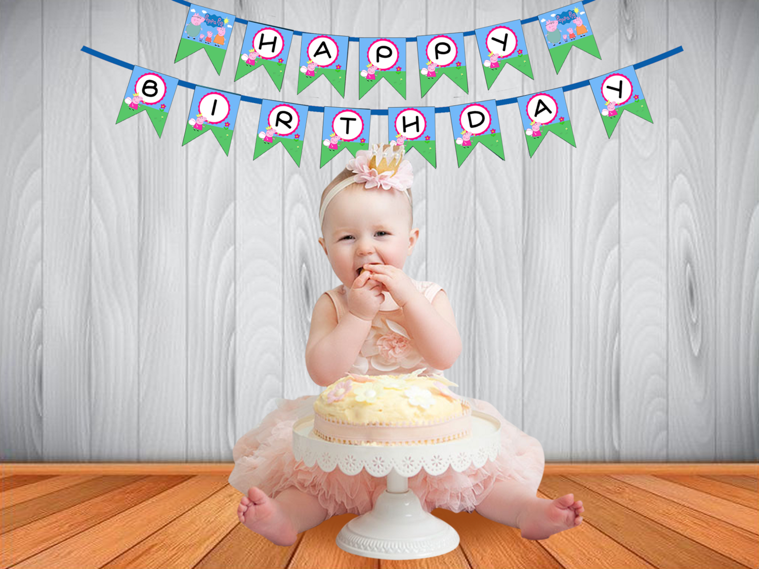 Peppa Pig Theme - Bunting Banner (Non - Personalized)