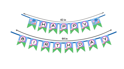 Peppa Pig Theme - Bunting Banner (Non - Personalized)