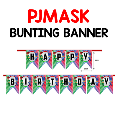 PJ Mask Theme - Bunting Banner (Non - Personalized)