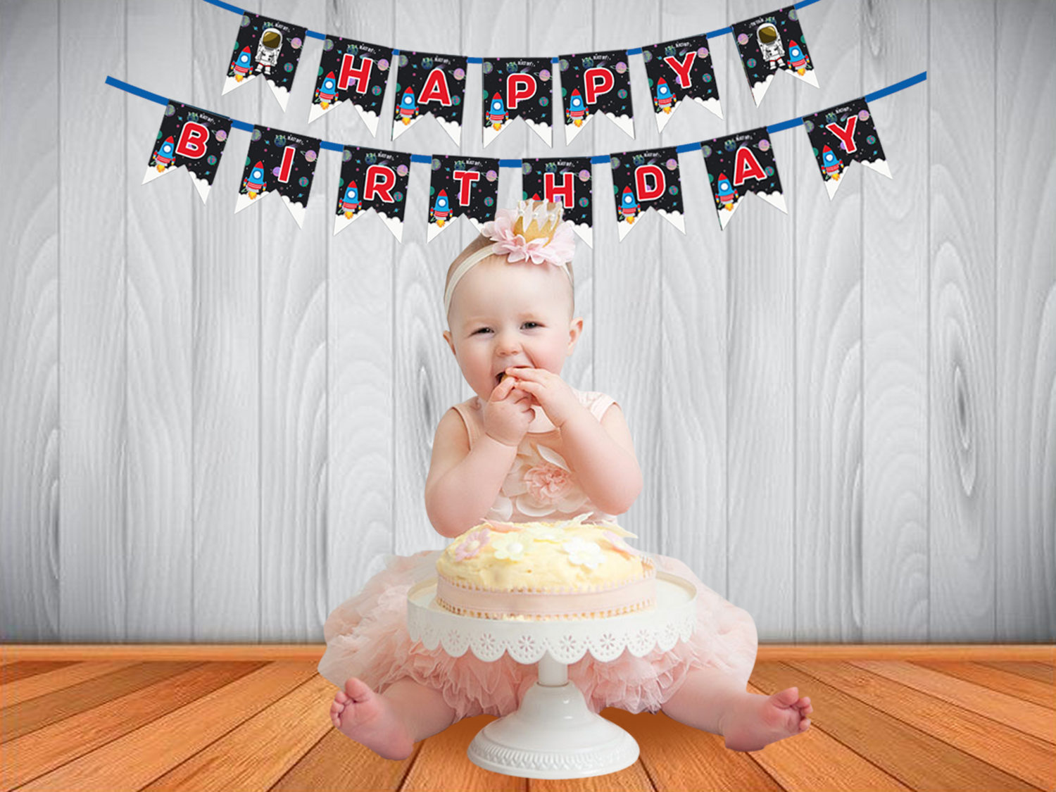 Space Theme - Bunting Banner (Non - Personalized)