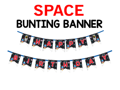Space Theme - Bunting Banner (Non - Personalized)
