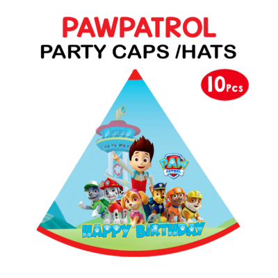 Paw Patrol Party Caps / Hats (10 Pcs) - Non Personalized